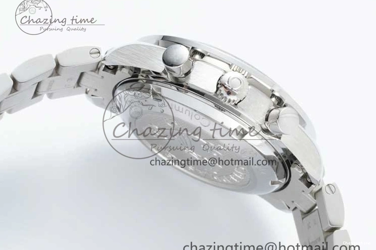 0403 Speedmaster Racing Master SS HKF Best Edition Black White Dial on SS Bracelet A Upgraded 7807